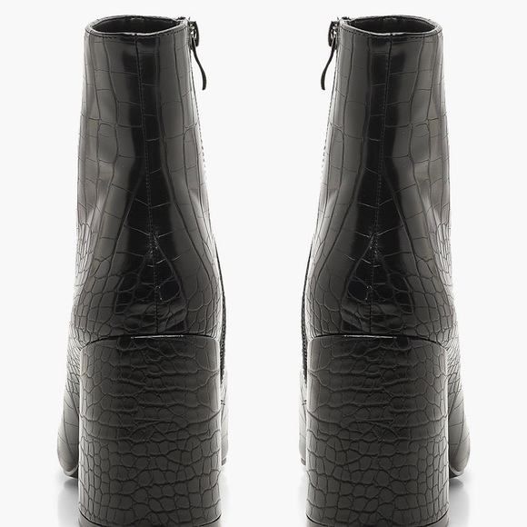 Croc Block Heel Sock Boots - Picture 3 of 4